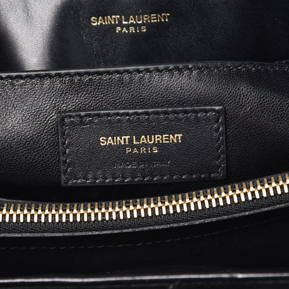 Saint Laurent Velvet Y Quilted Monogram Small Loulou Chain Satchel Black 6 of 11