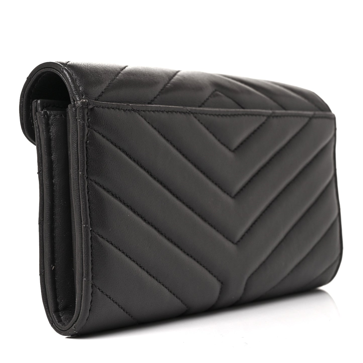 Lambskin Y Quilted Monogram Large Loulou Flap Wallet Asphalt