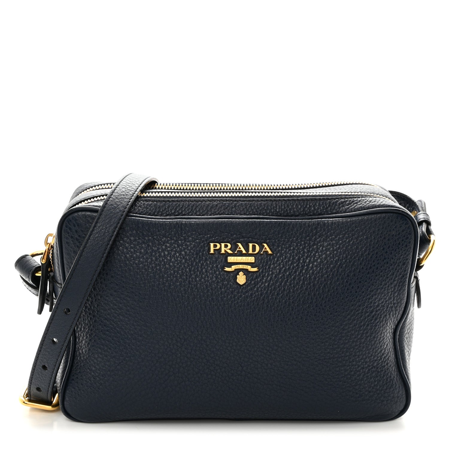 Prada Vitello Daino Camera Crossbody Bag Blue 1 of 11