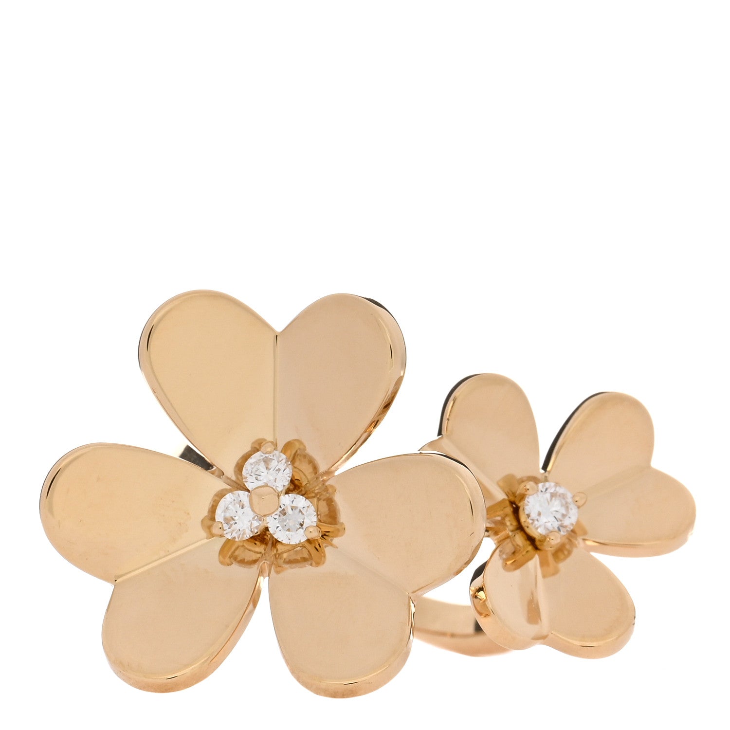 Van Cleef & Arpels 18K Yellow Gold Diamond Frivole Between The Finger Ring 50 5.25 1 of 5