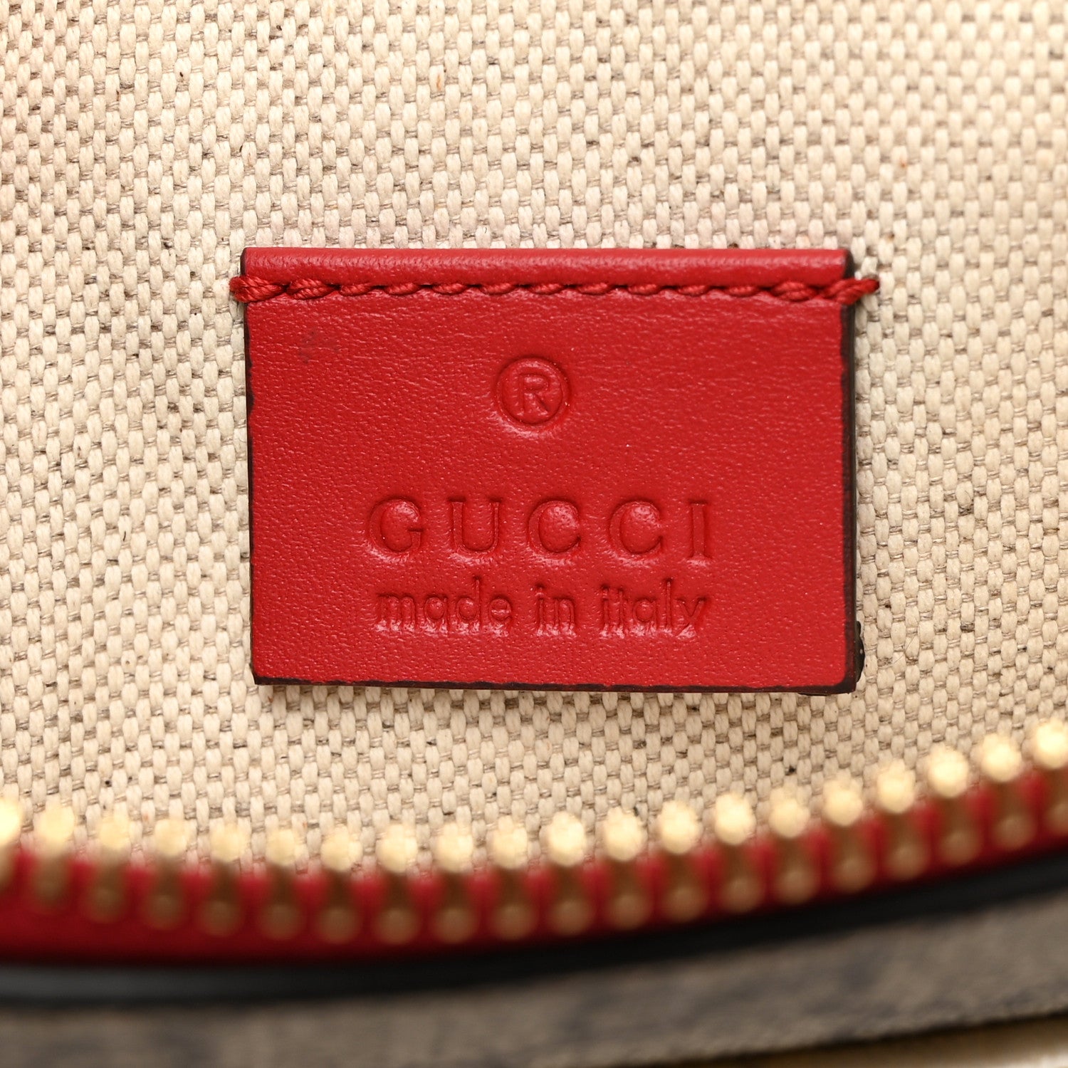 Gucci Calfskin GG Supreme Monogram Embroidered Rainbow Love Zip Pouch Red 6 of 8