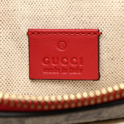 Gucci Calfskin GG Supreme Monogram Embroidered Rainbow Love Zip Pouch Red 6 of 8