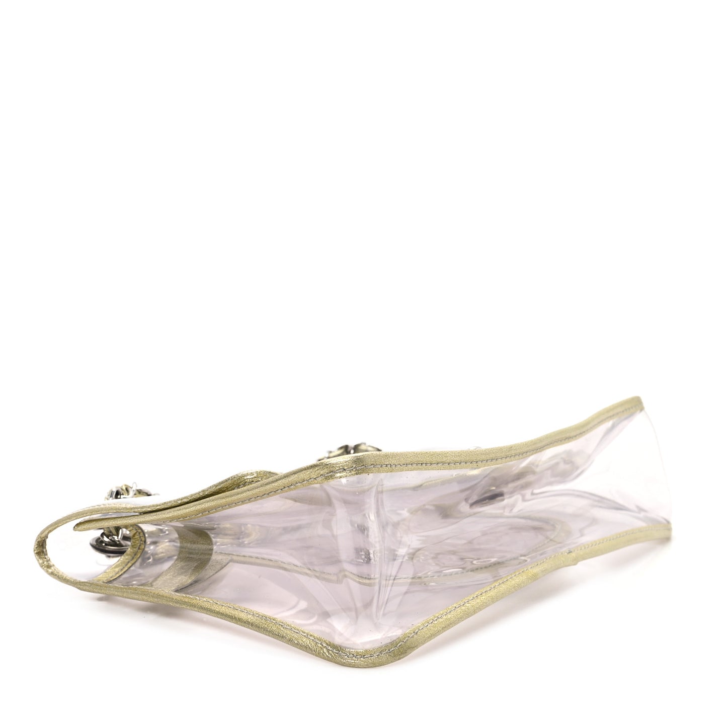 Metallic Lambskin PVC Medium Naked Flap Gold