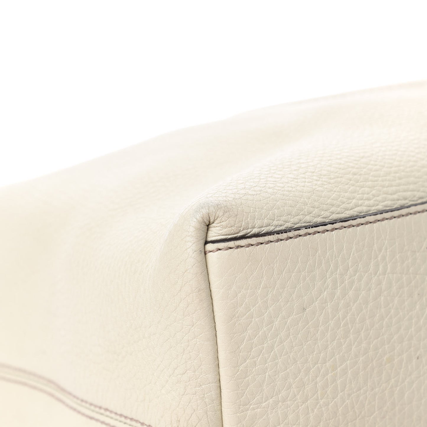 Pebbled Calfskin Medium Soho Chain Shoulder Bag Off White