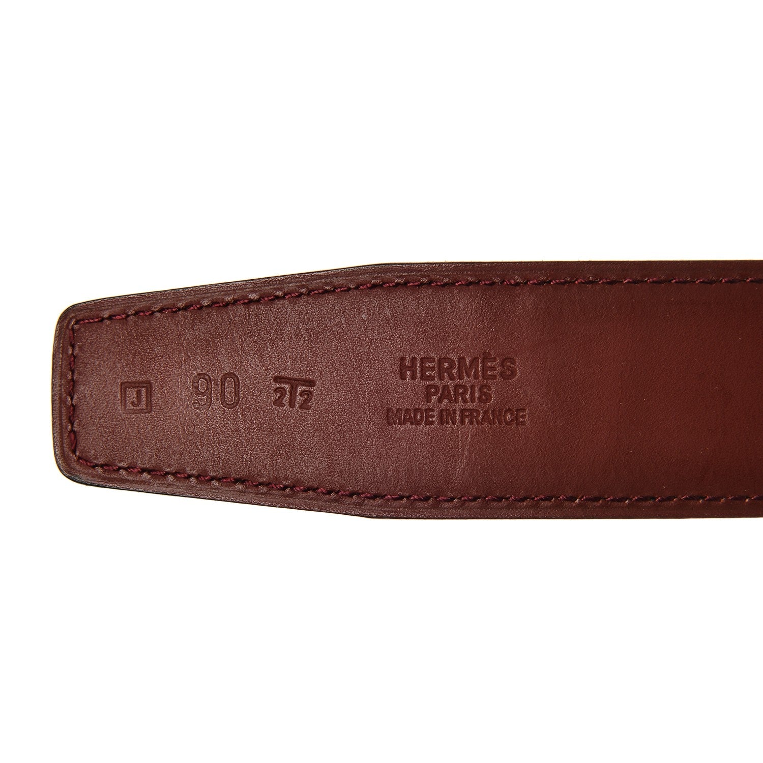 Hermes Box Chamonix 32mm Belt Strap 90 Black Rouge H 2 of 5