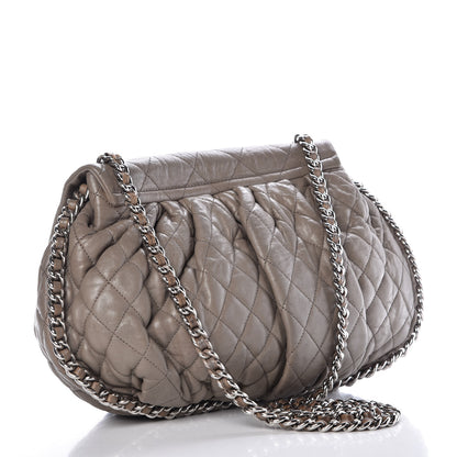 Chanel Washed Lambskin Quilted Large Chain Around Messenger Taupe 3 of 12