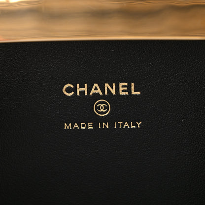 Chanel Glazed Goatskin Quilted Box With Chain Black 6 of 11