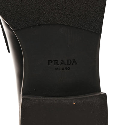 Prada Spazzolato Metal Triangle Logo 50mm Loafers 40 Black 6 of 8