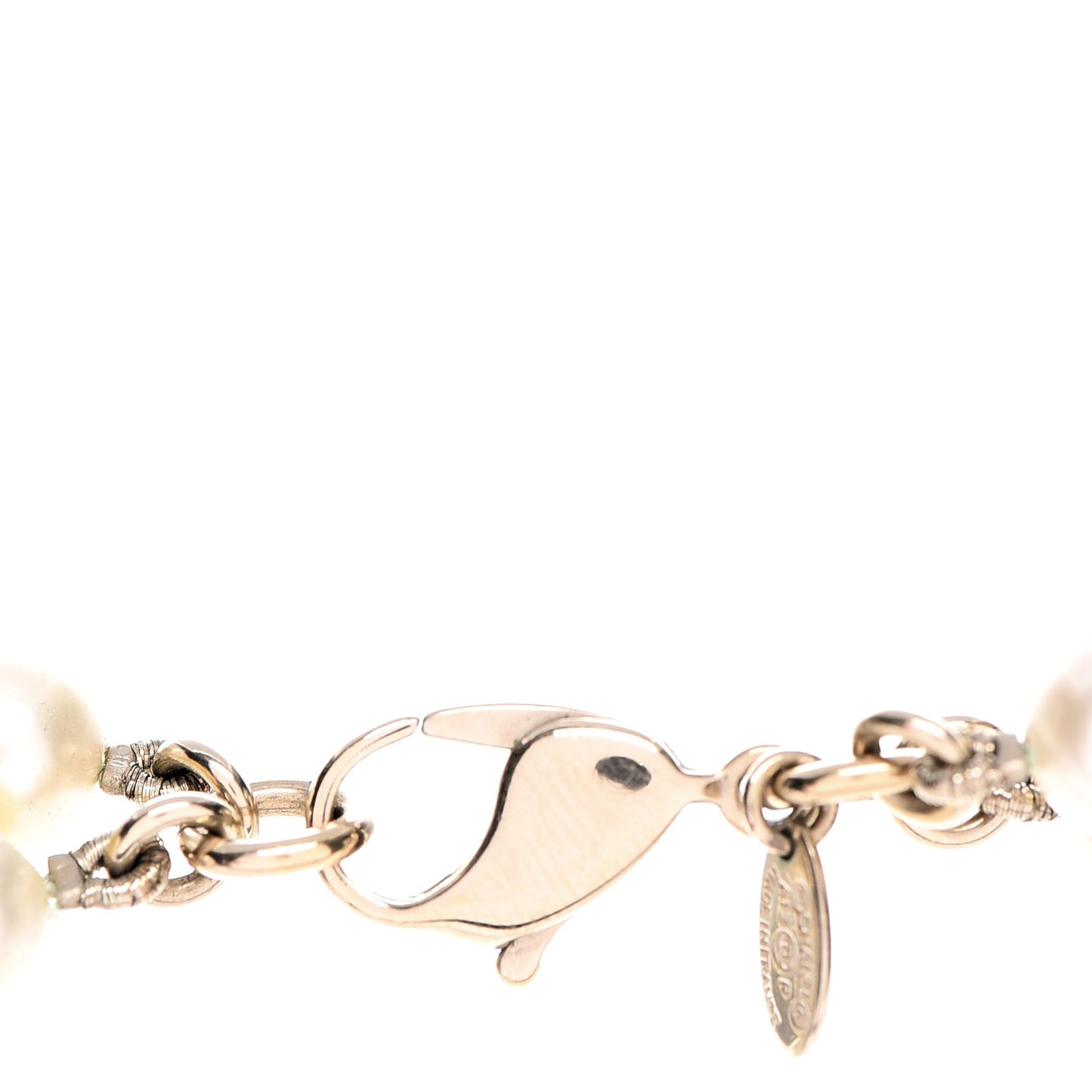 Pearl Crystal CC Double Strand Necklace Gold