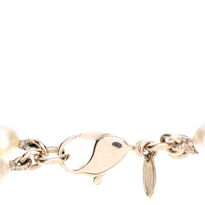 Chanel Pearl Crystal CC Double Strand Necklace Gold 5 of 8
