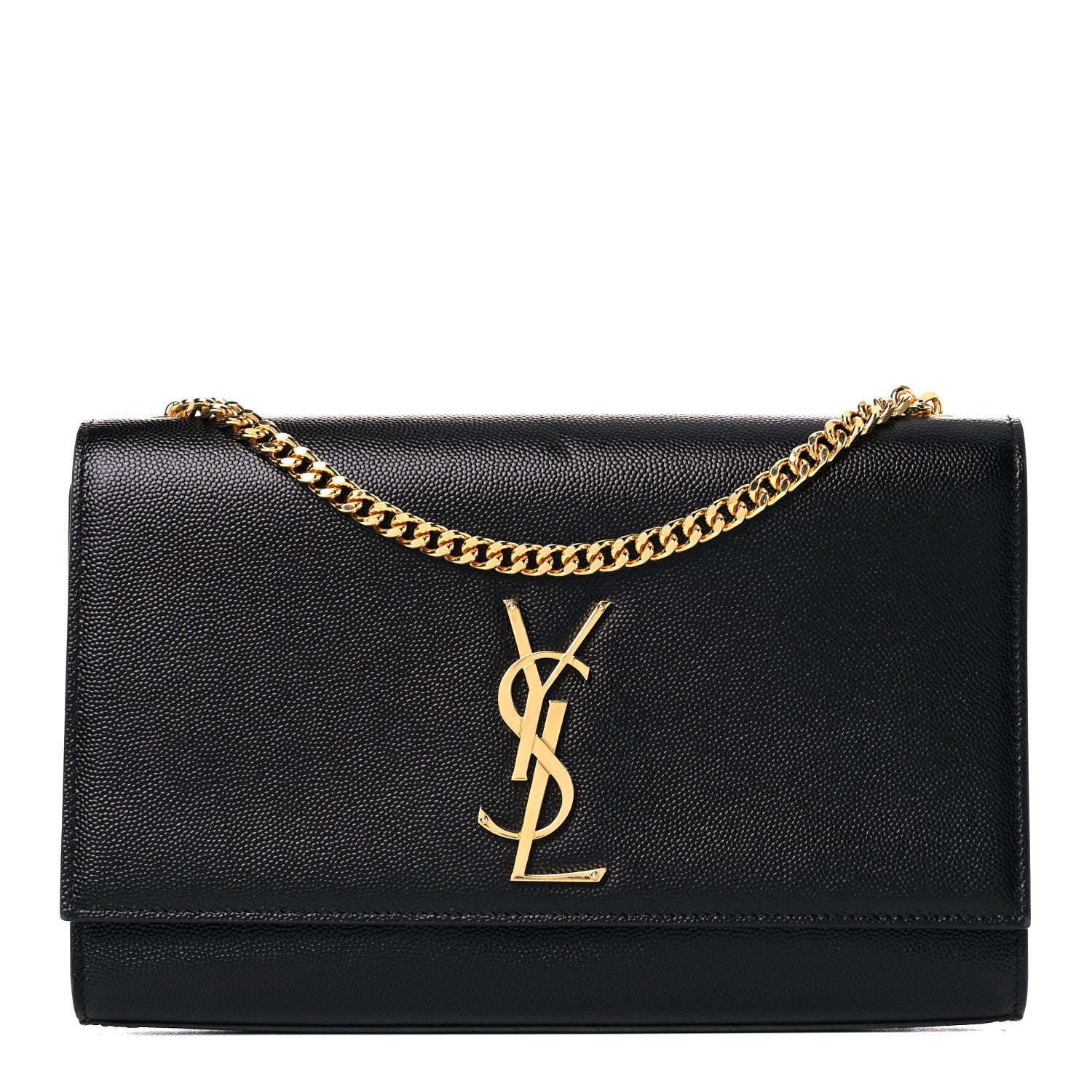 Saint Laurent Grain De Poudre Medium Classic Monogram Kate Satchel Black 1 of 13