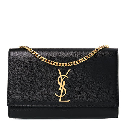Saint Laurent Grain De Poudre Medium Classic Monogram Kate Satchel Black 1 of 13