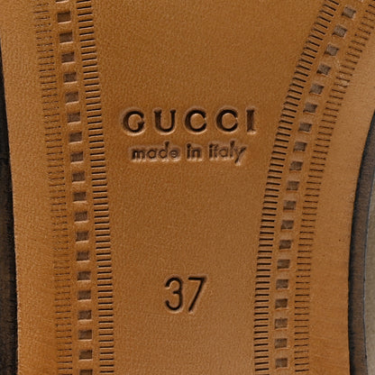 Gucci Lambskin Womens Brixton Horsebit Loafers 37 Mud 6 of 13