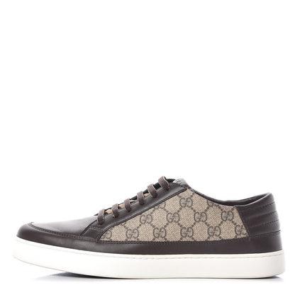 Gucci GG Supreme Monogram Men's Low Top Sneakers 10.5 Brown 1 of 14