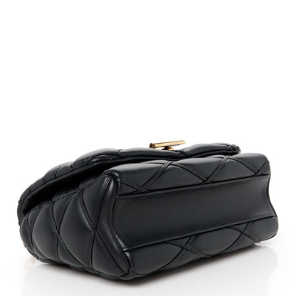 Louis Vuitton Lambskin Malletage Top Handle GO-14 MM Black 5 of 11