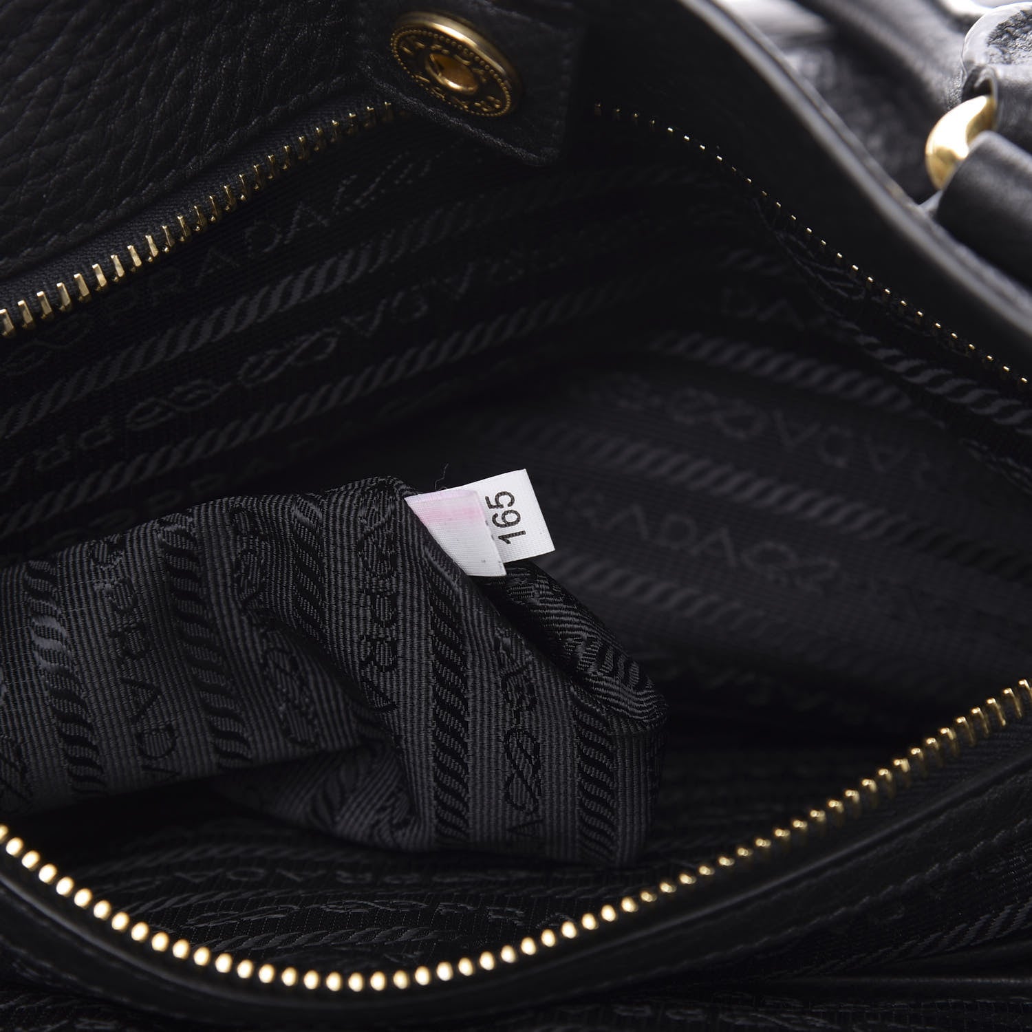Prada Vitello Daino Side Zip Tote Black 7 of 11