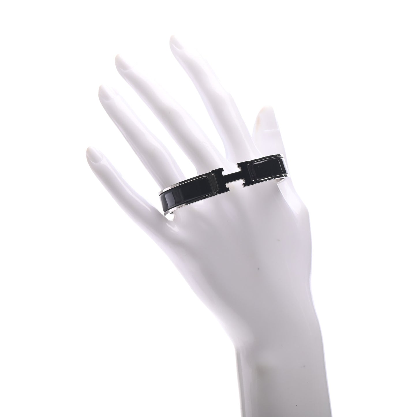 Enamel Narrow Clic Clac H Bracelet PM Black