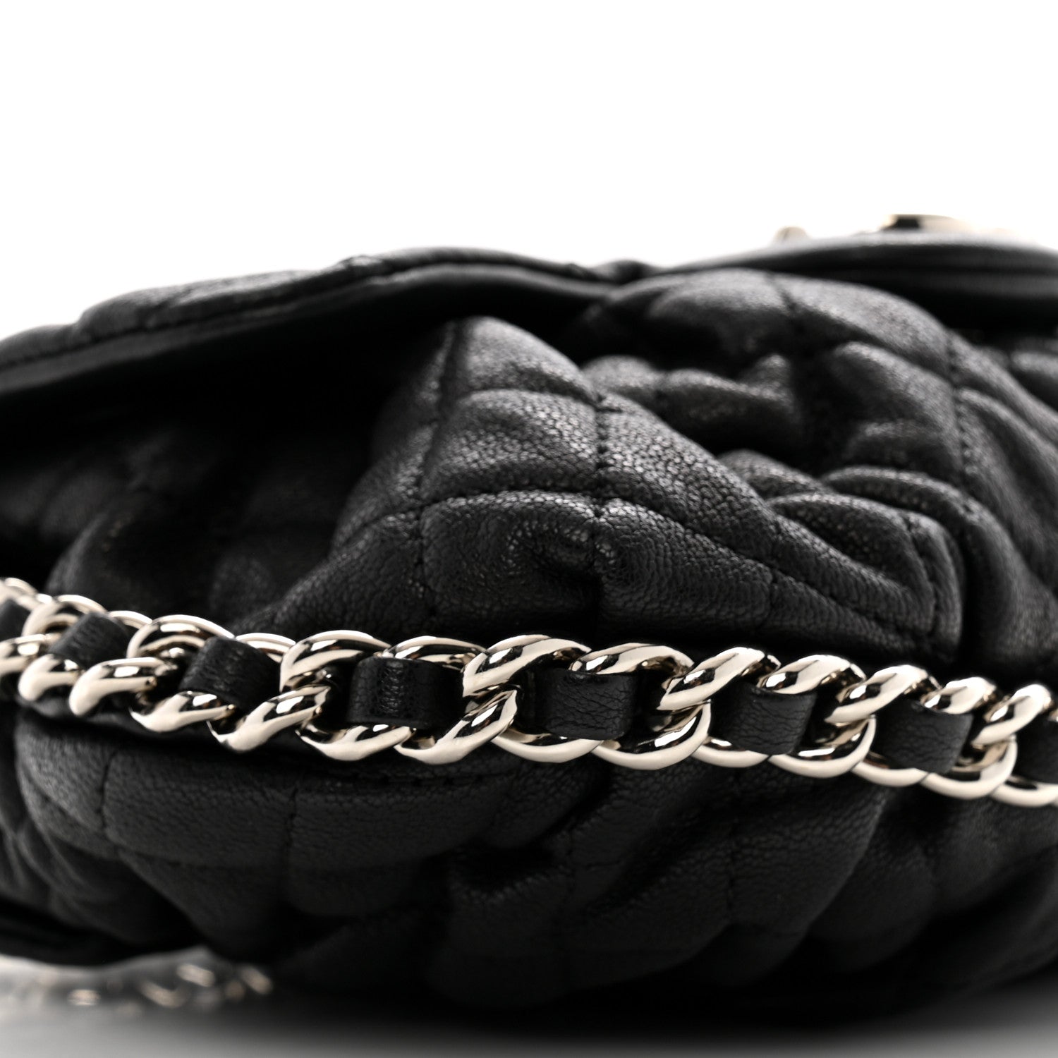 Chanel Washed Lambskin Quilted Mini Chain Around Flap Black 9 of 12