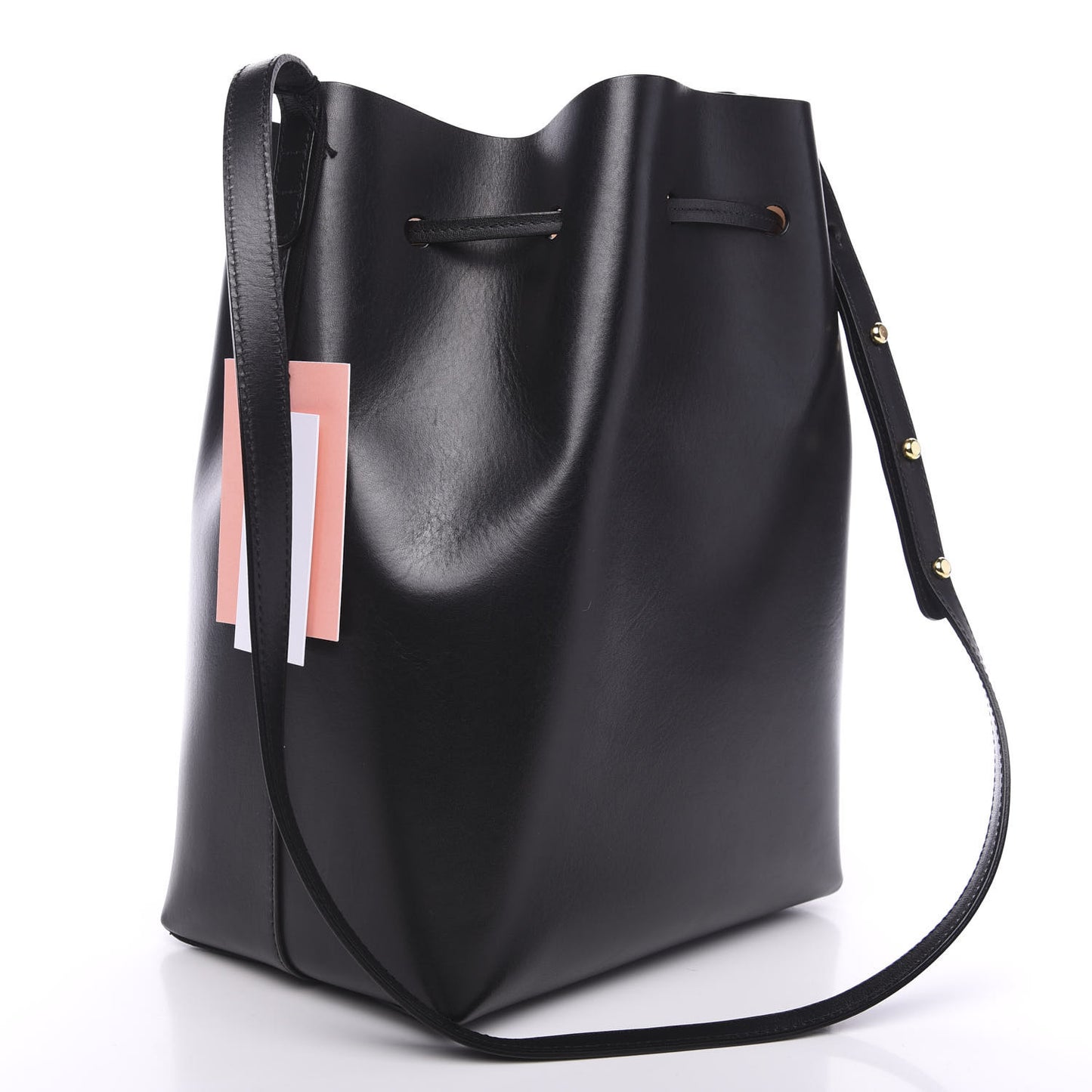 Vegetable Tanned Calfskin Bucket Bag Black Ballerina
