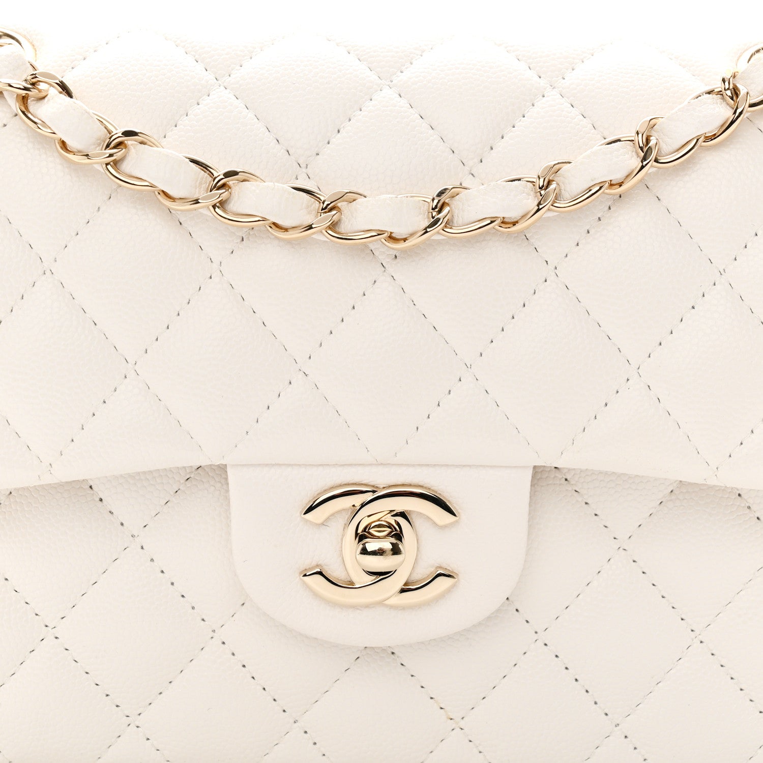 Chanel Caviar Quilted Small Double Flap White 8 of 10