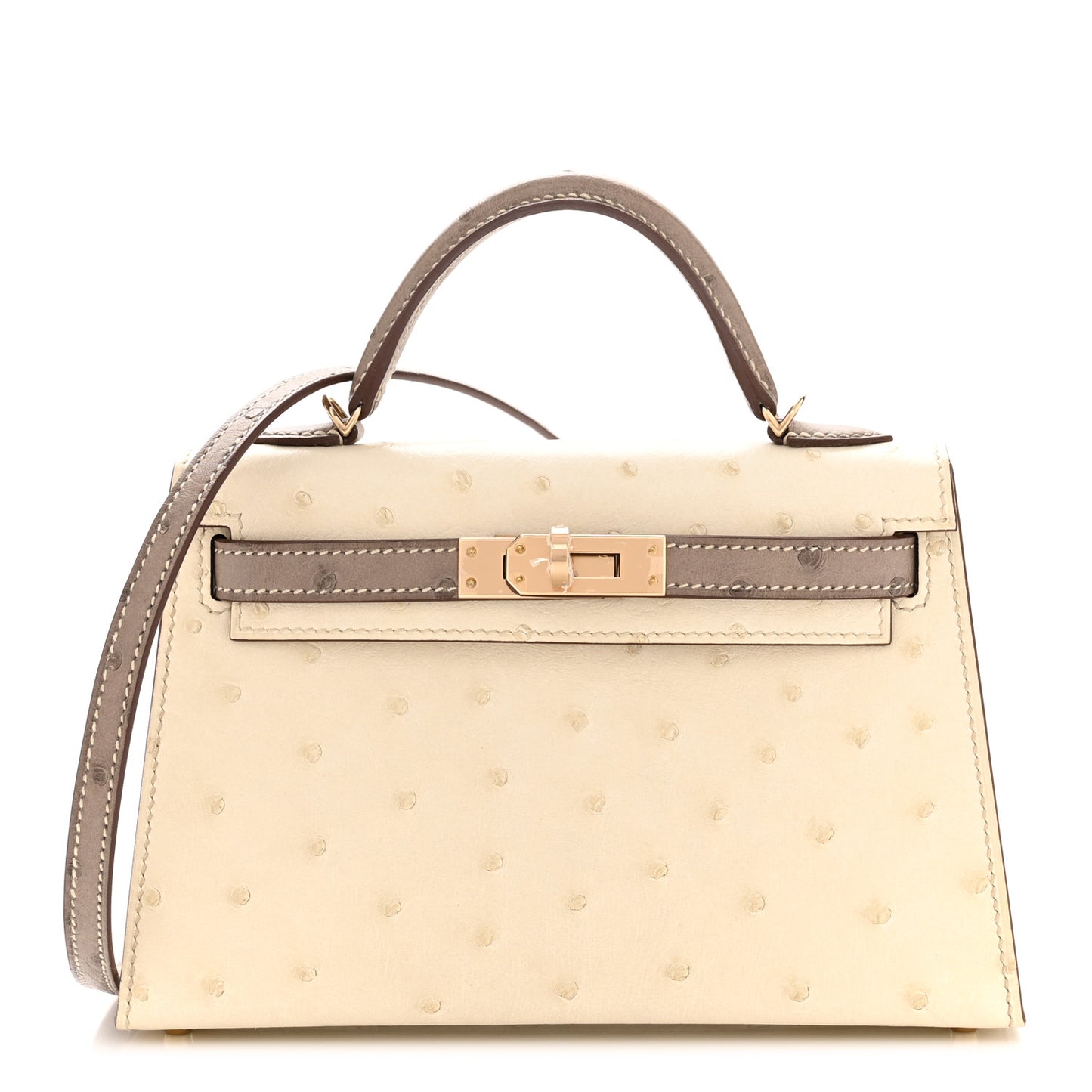 Ostrich Horseshoe Kelly Sellier Mini 20 Beton Gris Asphalt