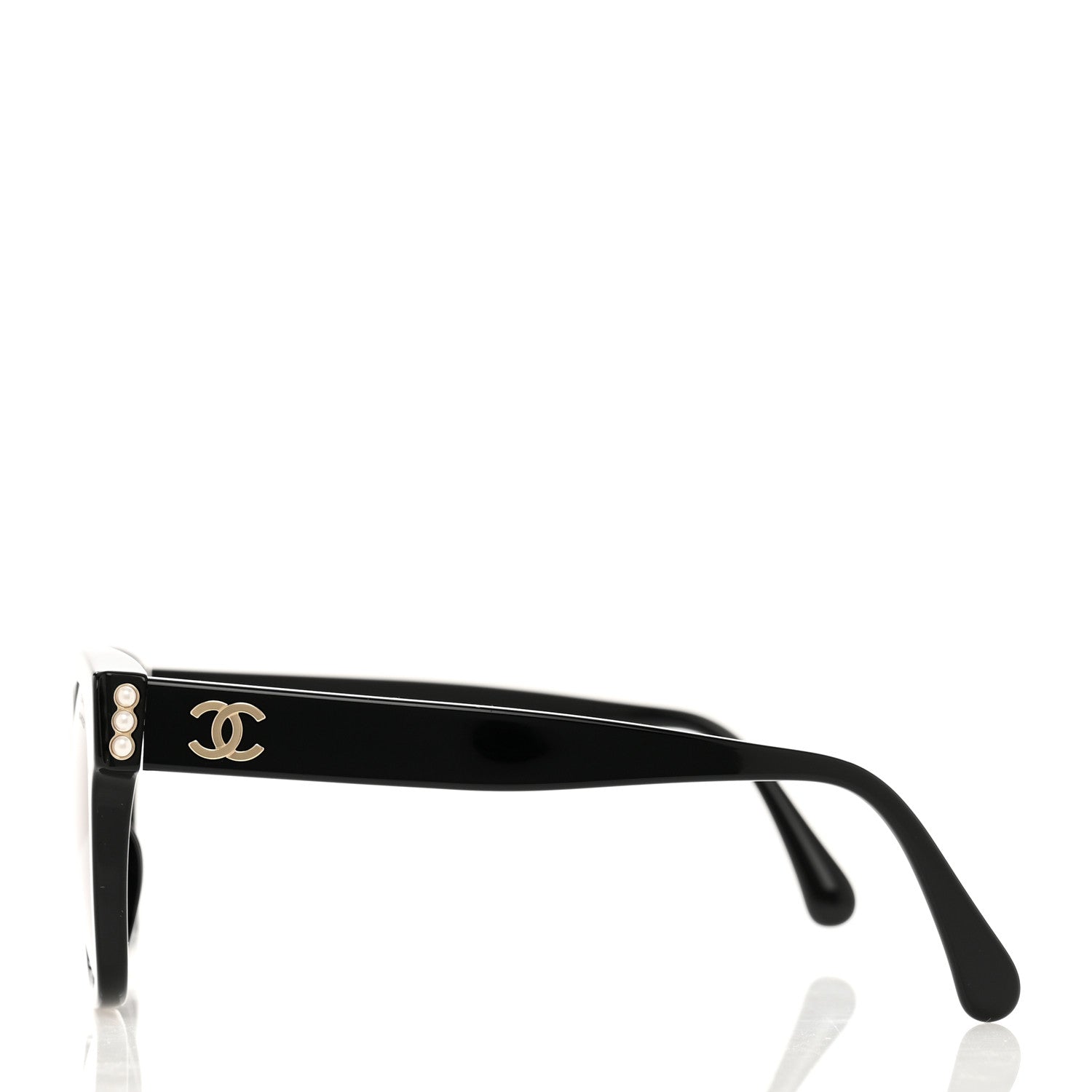 Chanel Acetate Polarized Pearl CC Square Sunglasses 5482-H Black 3 of 7