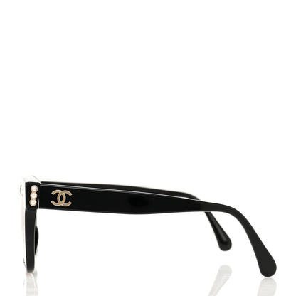 Chanel Acetate Polarized Pearl CC Square Sunglasses 5482-H Black 3 of 7
