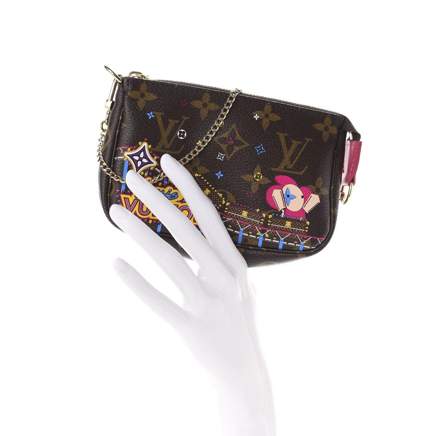 Monogram 2020 Christmas Animation Roller Coaster Mini Pochette Accessories Pivoine