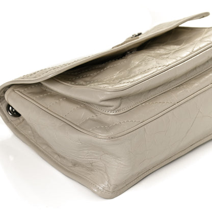 Saint Laurent Crinkled Calfskin Matelasse Monogram Medium Niki Chain Satchel Ivory 11 of 12