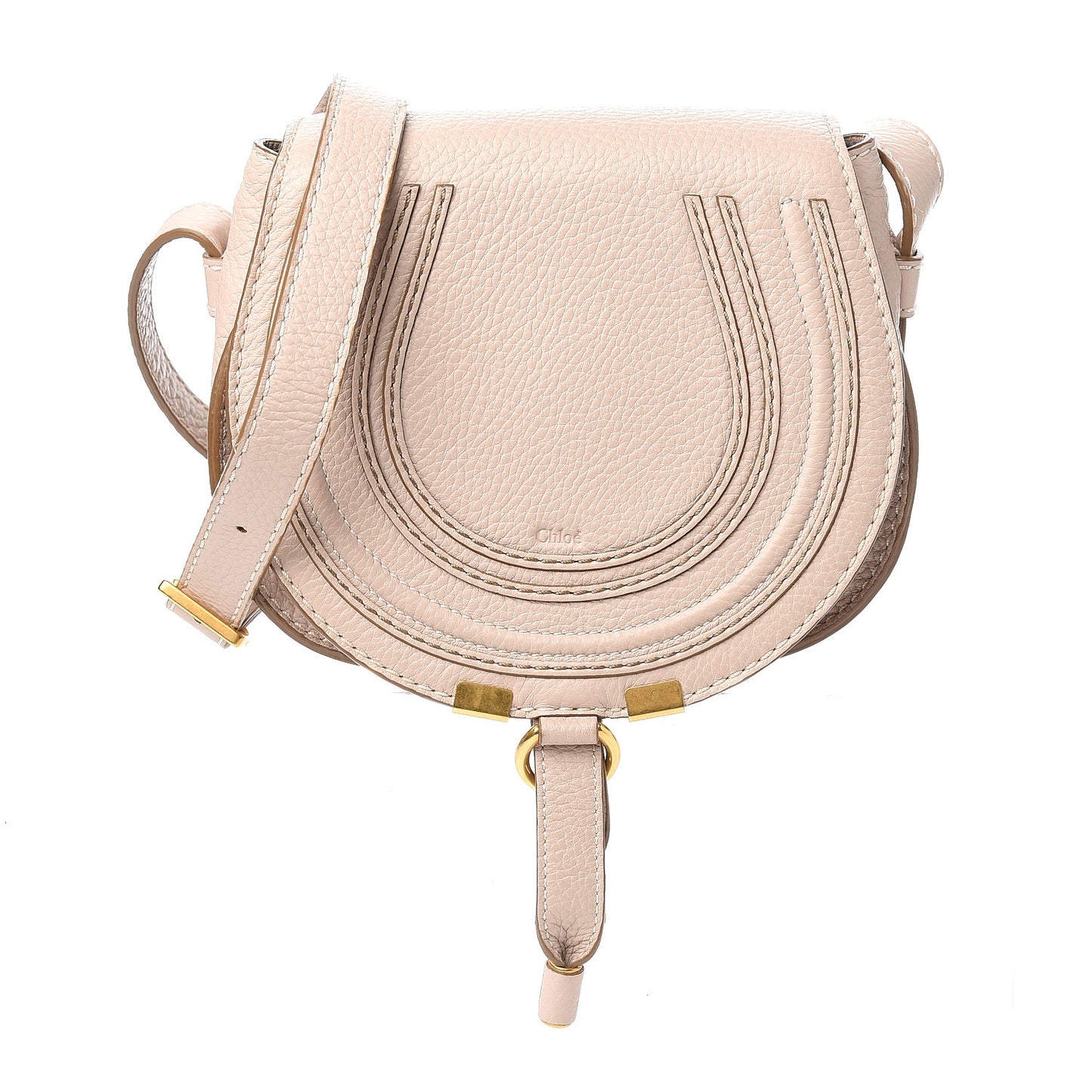 Calfskin Mini Marcie Round Crossbody Bag Abstract White