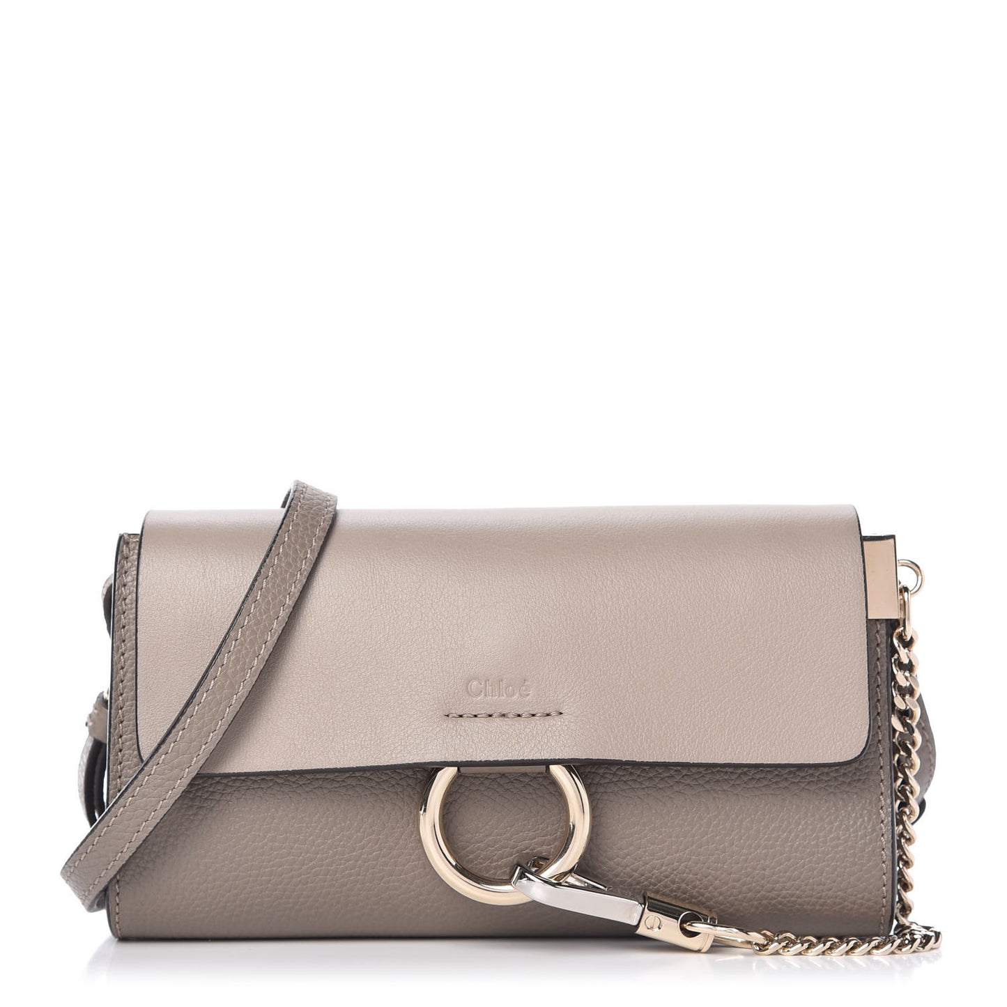 Suede Calfskin Mini Faye Shoulder Bag Motty Grey