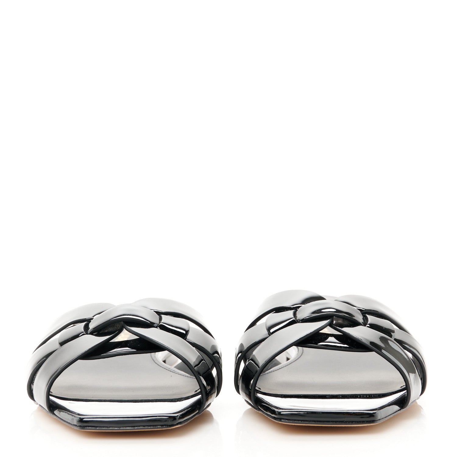Saint Laurent Patent Tribute 05 Slide Sandals 36.5 Black 2 of 9