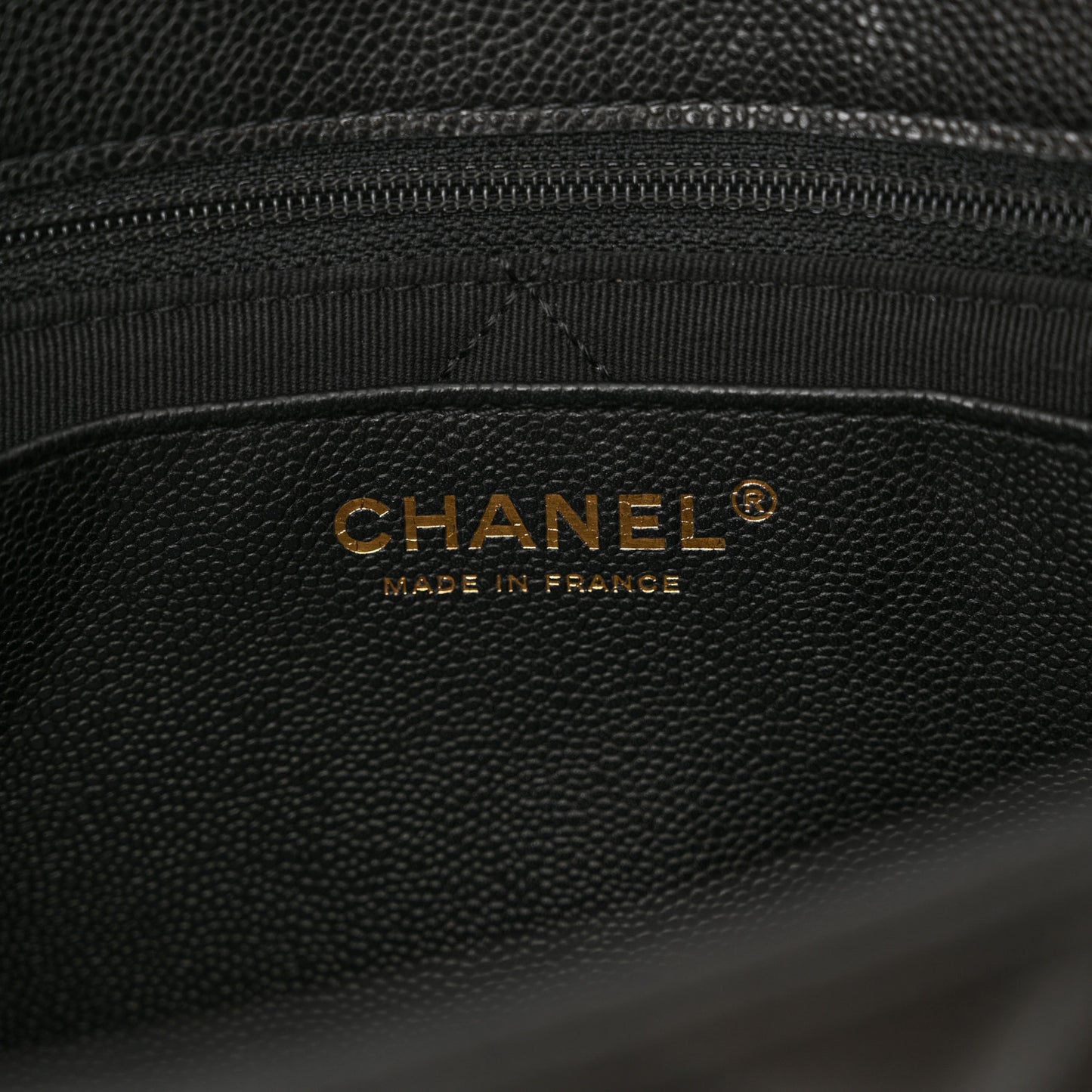 Caviar Quilted CC Large Flap Black