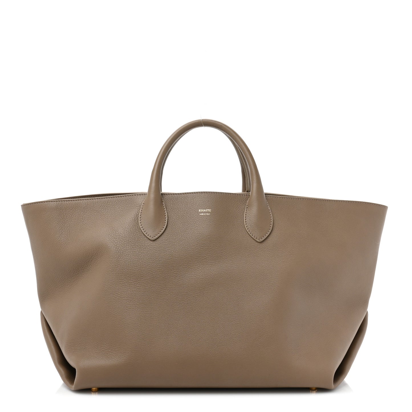 Pebbled Calfskin Medium Amelia Tote Taupe