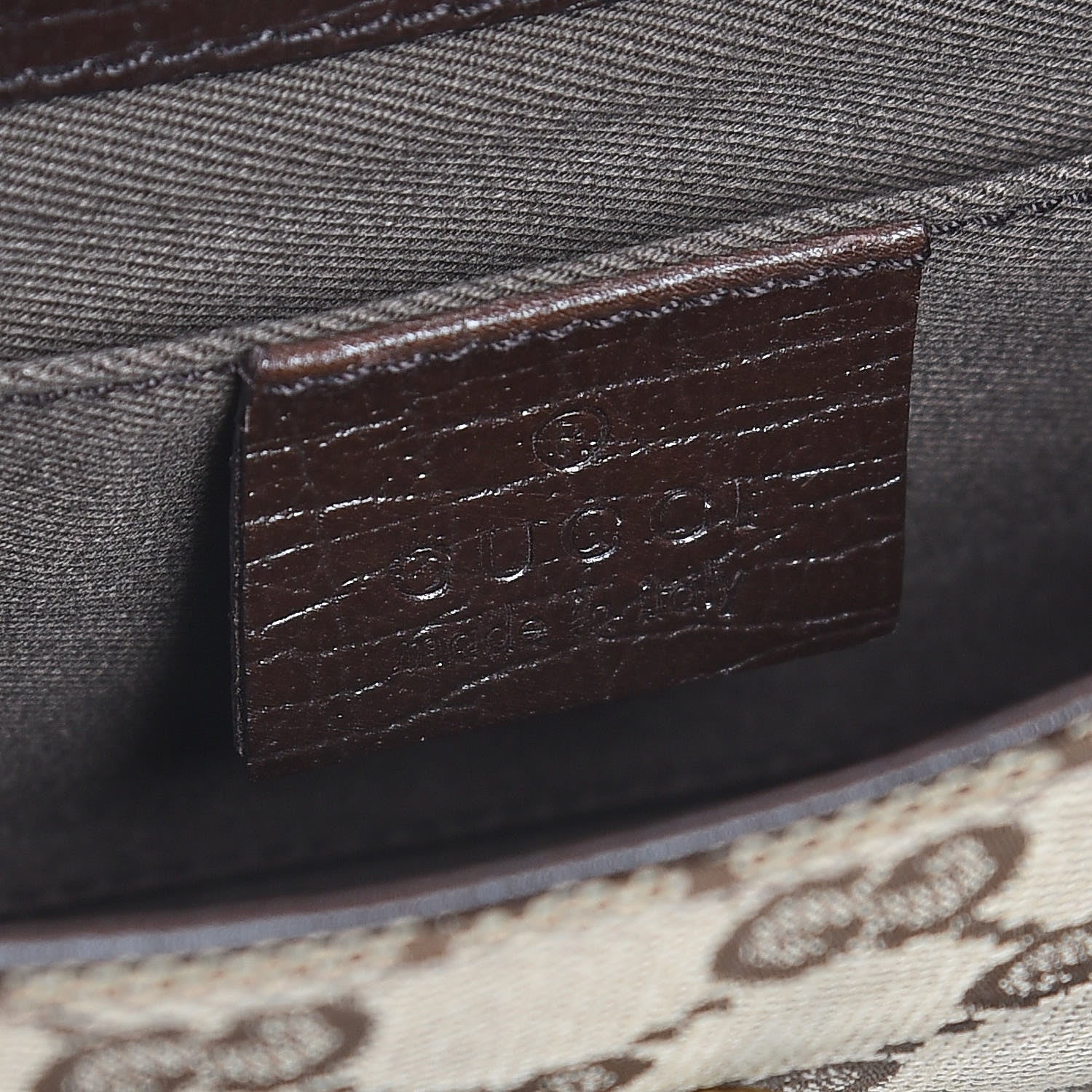Gucci Monogram Horsebit Clutch Dark Brown 6 of 7