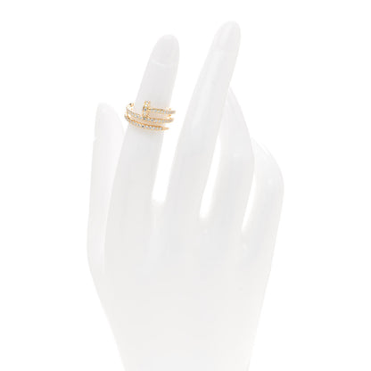Cartier 18K Yellow Gold Diamond Double Juste Un Clou Paved Ring 48 4.5 2 of 5