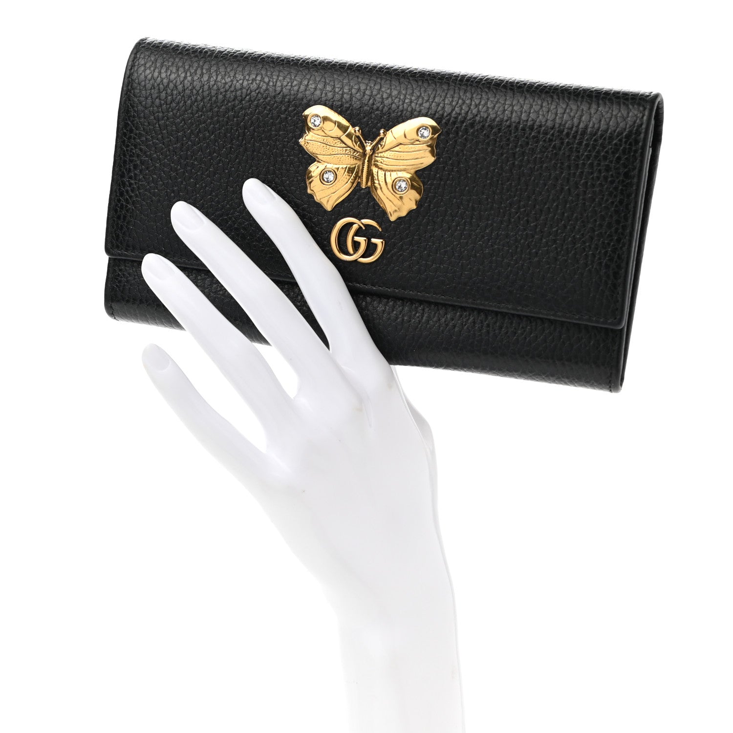 Gucci Calfskin Garden Continental Wallet Black 2 of 9