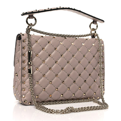 Valentino Garavani Lambskin Medium Rockstud Spike Shoulder Bag Poudre 3 of 8