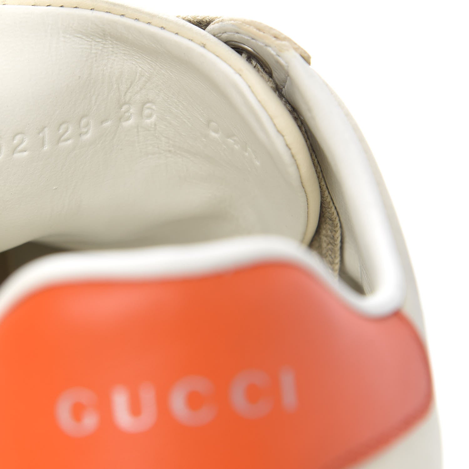 Gucci X DISNEY Miro Soft Calfskin Mickey Mouse Print Womens Ace Sneakers 36 Ivory Deep Orange 8 of 8