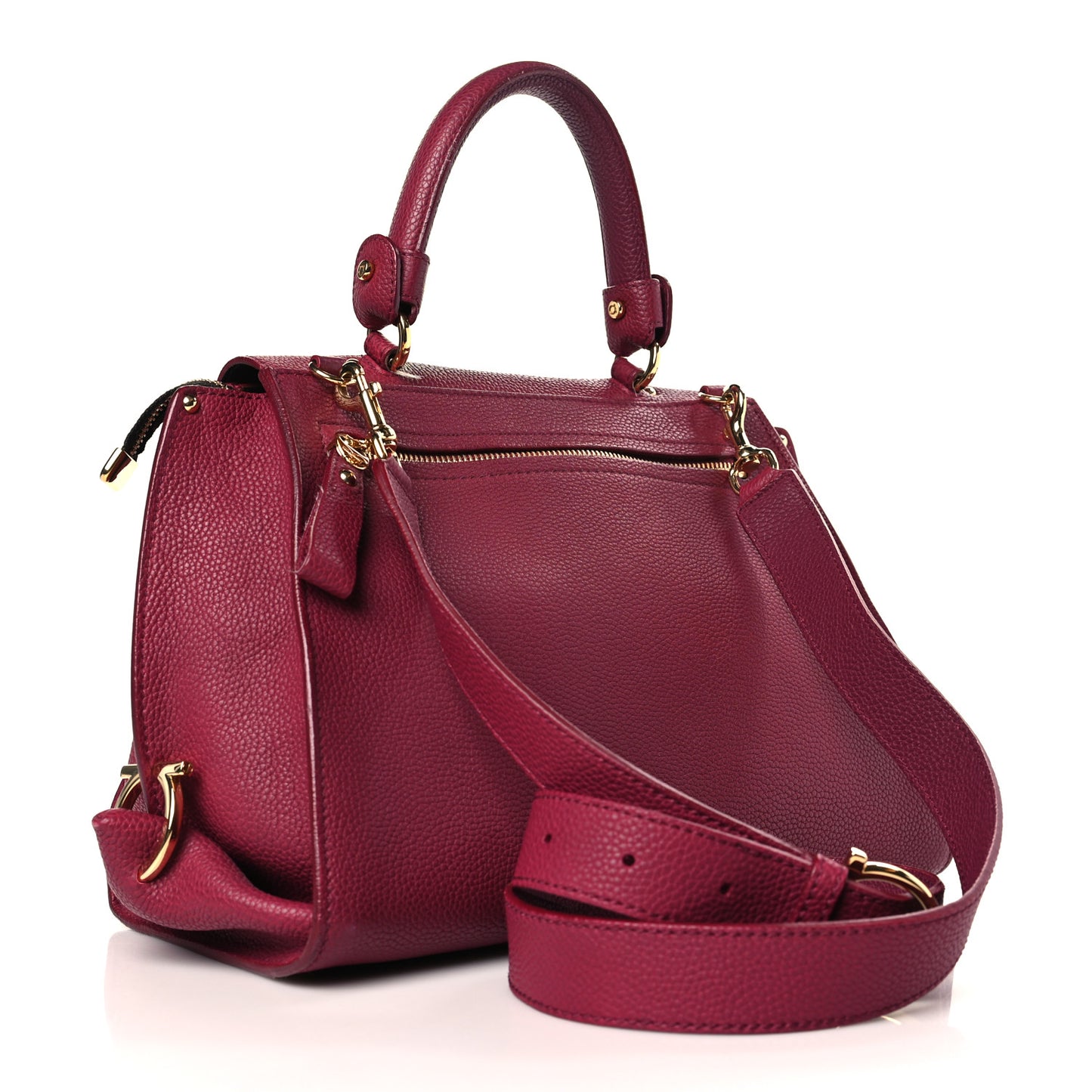 Grained Calfskin Sofia Satchel Pink