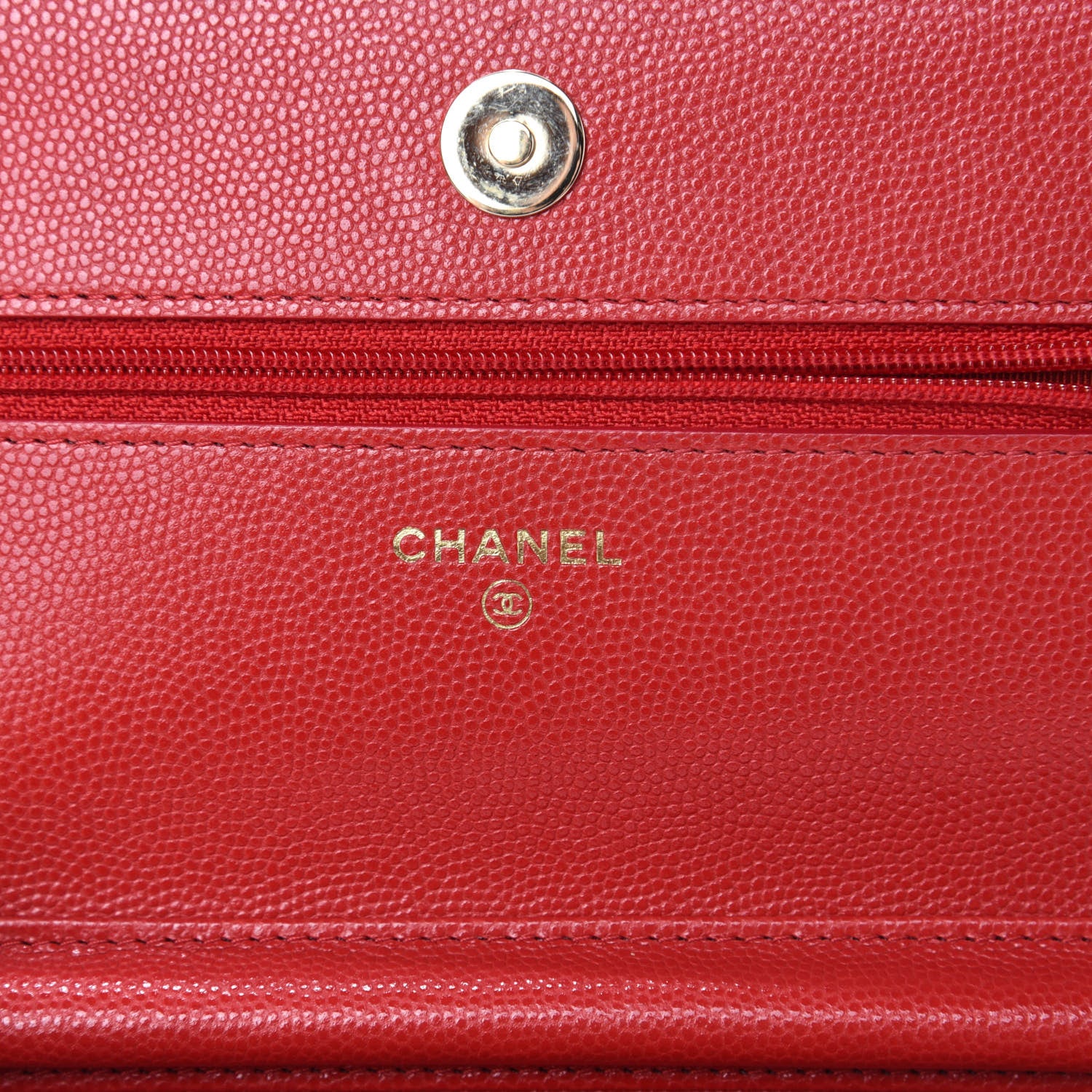 Chanel Caviar Quilted Wallet On Chain WOC Red 8 of 12