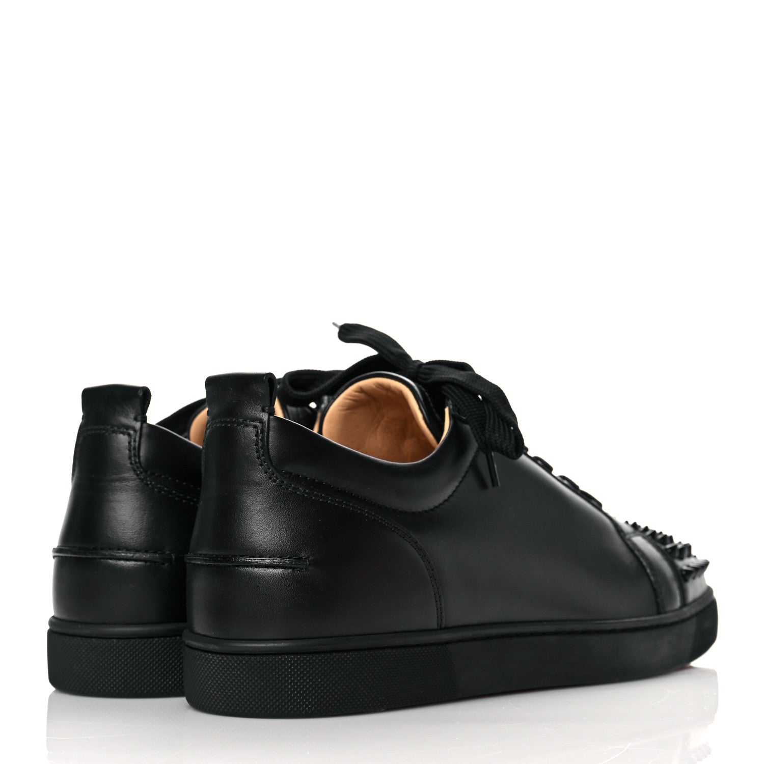 Christian Louboutin Calfskin Mens Louis Junior Spikes Flat Sneakers 43 Black 4 of 9