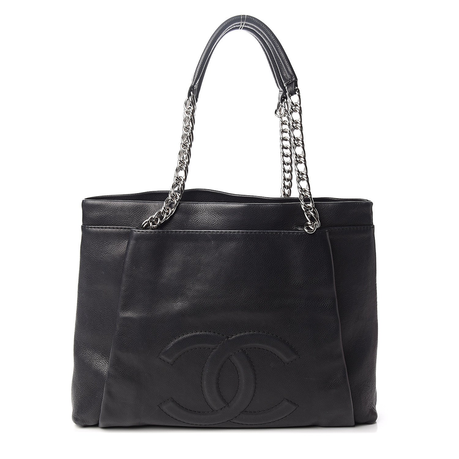 Chanel Caviar Large CC Tuck Tote Black 1 of 10