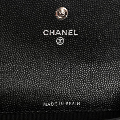 Chanel Caviar Chevron Quilted Boy Flap Card Holder Black 6 of 8