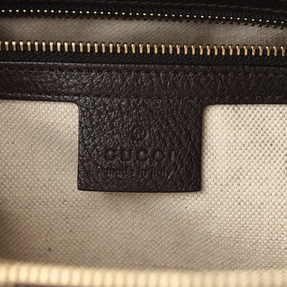 Gucci Monogram Vintage Web Medium Webby Bee Boston Dark Brown 6 of 13