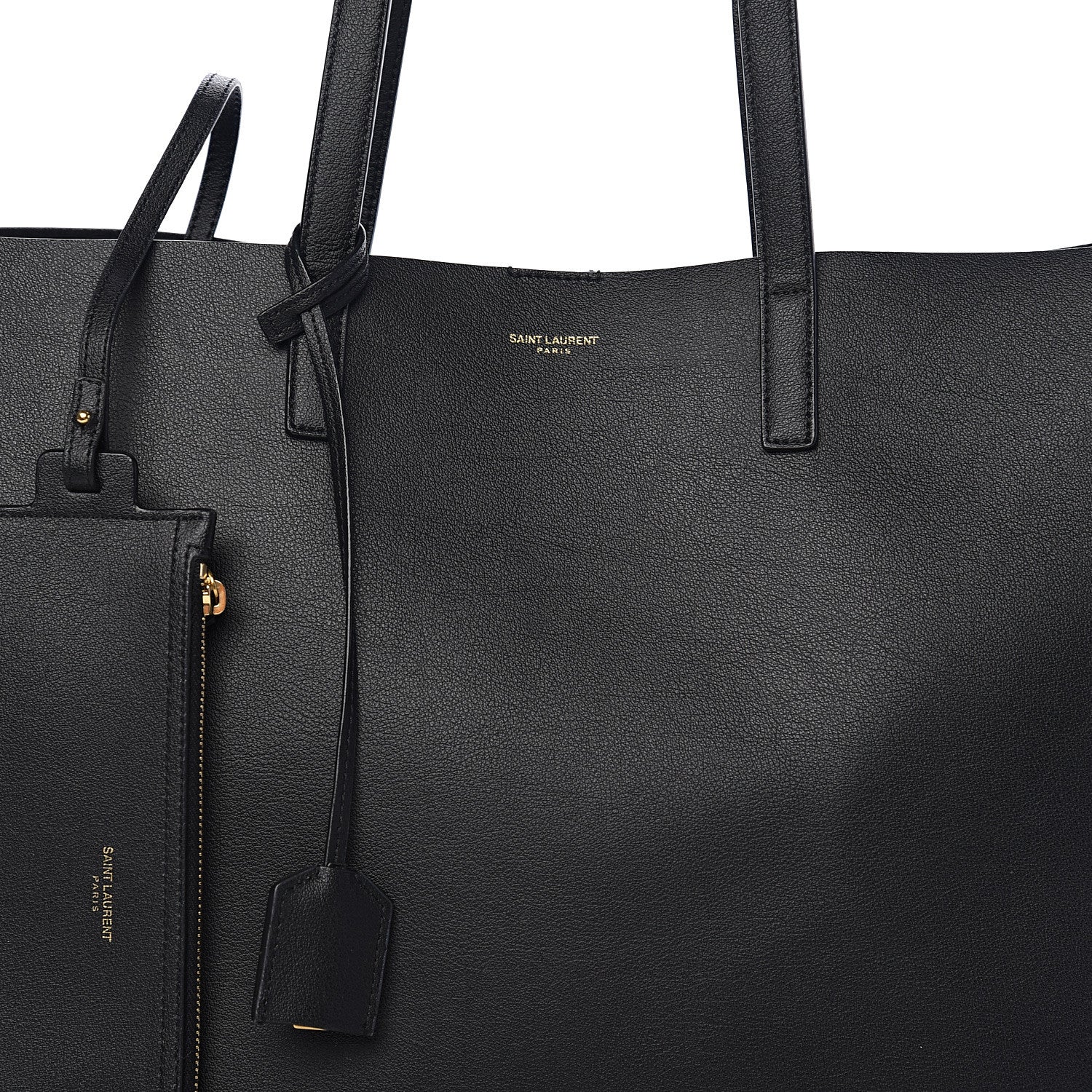Saint Laurent Calfskin Large Shopping Tote Black 7 of 9