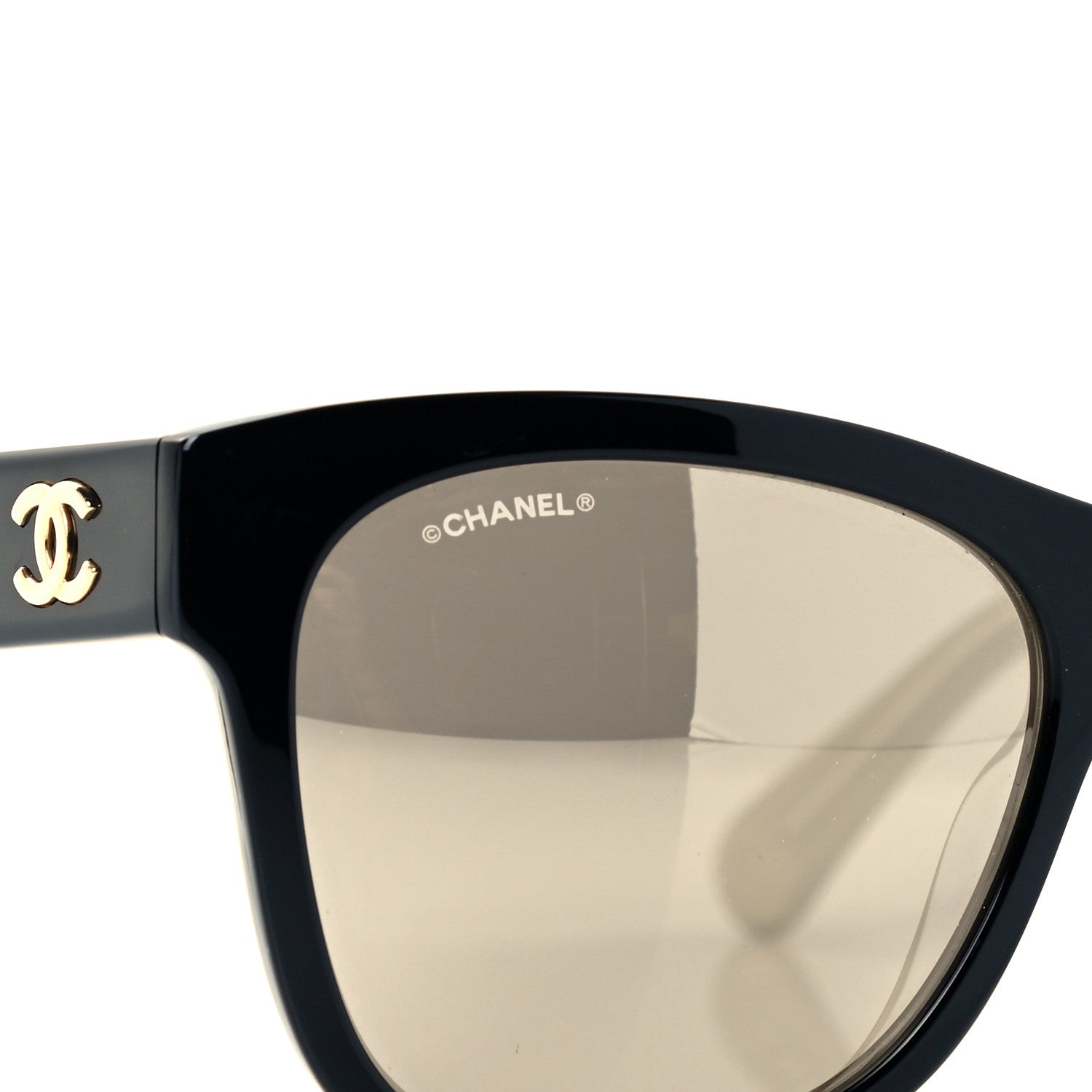 Chanel Acetate Mirrored Runway Square Sunglasses 5380 Black Gold 7 of 8