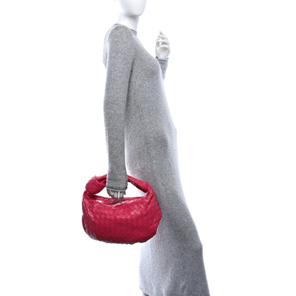Bottega Veneta Nappa Intrecciato Teen Jodie Hobo Cranberry 2 of 10