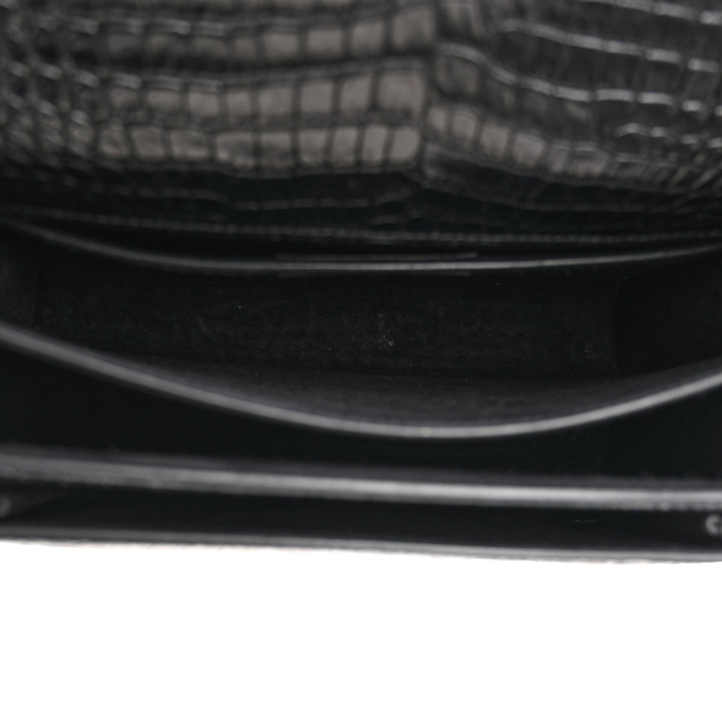 Calfskin Crocodile Embossed Medium Monochrome Monogram Sunset Black