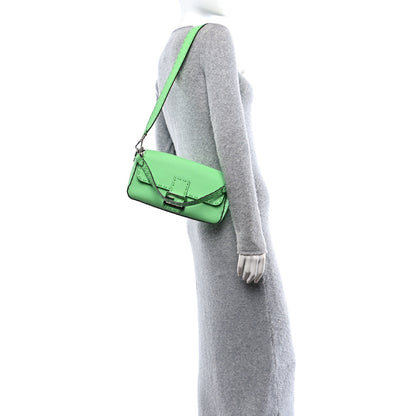 Fendi Cuoio Roma Sellerissima Nappa Sintetica Tape Stitch Baguette Edamame 2 of 13